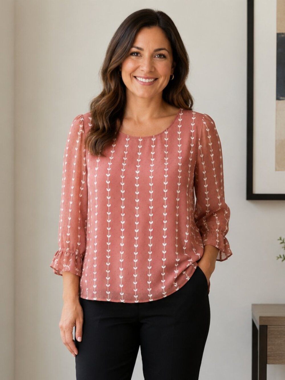 ANTHROPOLOGIE KINDRED Blouse Lined Mauve w/White Embroidery NWOT LP